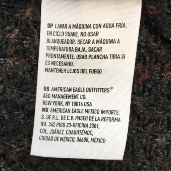 3/$20 American Eagle Gray Red Knit Open Front‎ Cardigan Sweater Womens Medium - Picture 11 of 16